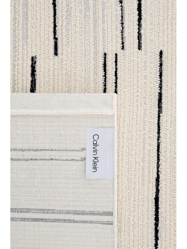 Destan Halı Odense Robot Süpürgeye Uygun Modern Desenli Kolay Temizlenebilir Salon Halısı A2064C Krem Siyah