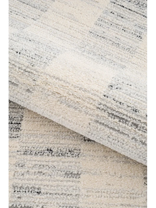 Destan Halı Odense Robot Süpürgeye Uygun Modern Desenli Kolay Temizlenebilir Salon Halısı A2066B Krem Gri