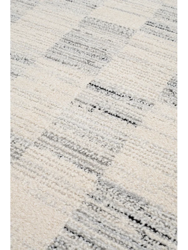 Destan Halı Odense Robot Süpürgeye Uygun Modern Desenli Kolay Temizlenebilir Salon Halısı A2066B Krem Gri