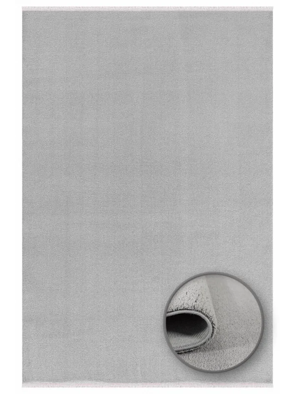 Destan Halı Palermo Yumuşak Yapılı Microfiber Toz Tüy Çıkarmaz Modern Salon Oturma Odası Yatak Odası Halısı Açık Gri