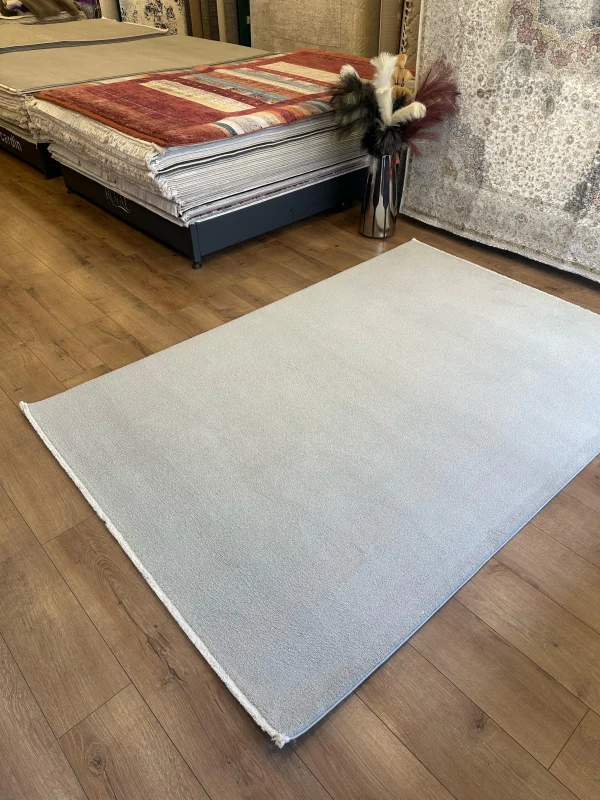 Destan Halı Palermo Yumuşak Yapılı Microfiber Toz Tüy Çıkarmaz Modern Salon Oturma Odası Yatak Odası Halısı Açık Gri