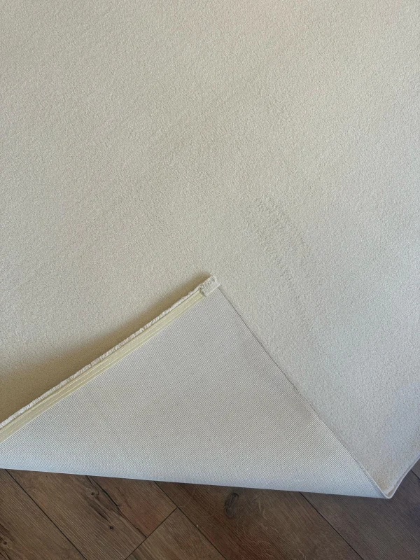 Destan Halı Palermo Yumuşak Yapılı Microfiber Toz Tüy Çıkarmaz Modern Salon Oturma Odası Yatak Odası Halısı Beyaz