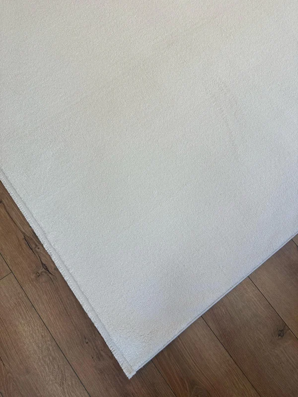 Destan Halı Palermo Yumuşak Yapılı Microfiber Toz Tüy Çıkarmaz Modern Salon Oturma Odası Yatak Odası Halısı Beyaz