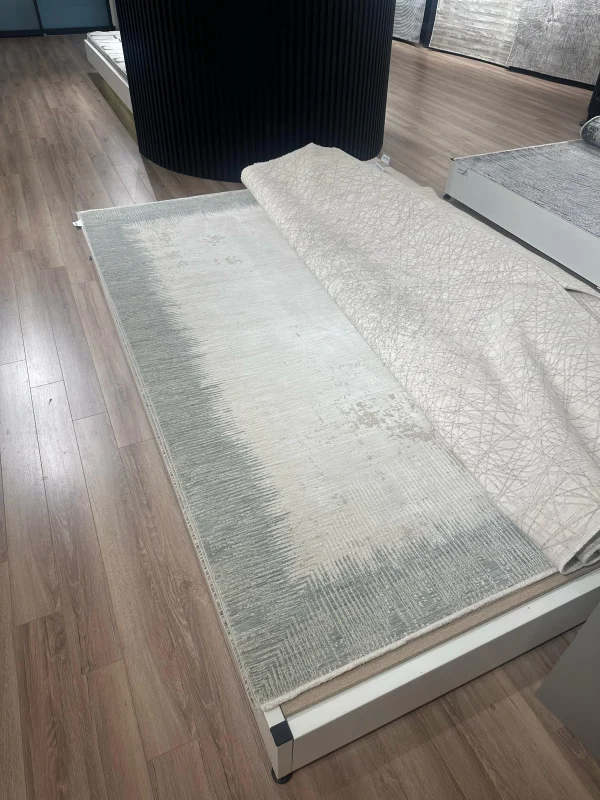 Destan Halı Passages Robot Süpürgeye Uygun Modern Desenli Kolay Temizlenebilir Salon Halısı Passages A3490A Bej Gri