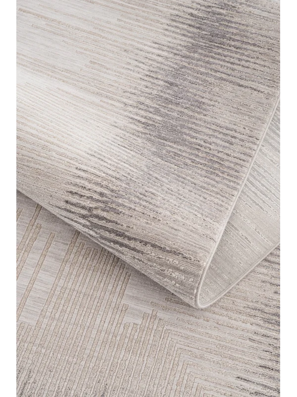 Destan Halı Passages Robot Süpürgeye Uygun Modern Desenli Kolay Temizlenebilir Salon Halısı Passages A3490E Gri Vizon