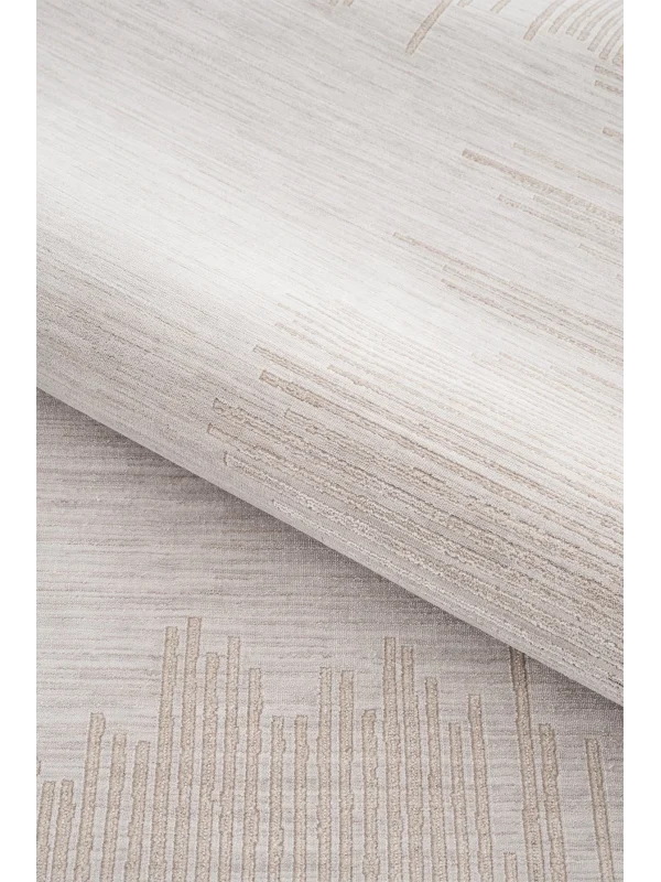 Destan Halı Passages Robot Süpürgeye Uygun Modern Desenli Kolay Temizlenebilir Salon Halısı Passages A3490E Gri Vizon