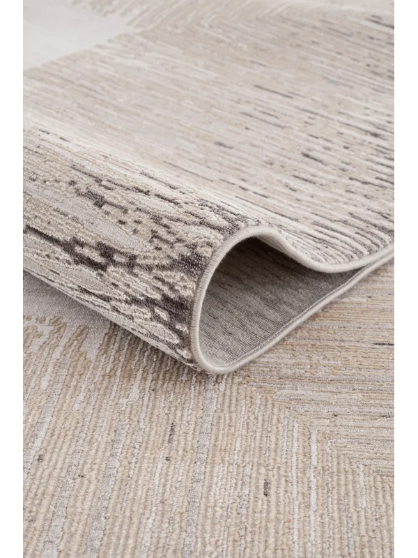 Destan Halı Passages Robot Süpürgeye Uygun Modern Desenli Kolay Temizlenebilir Salon Halısı Passages A3491E Gri Vizon