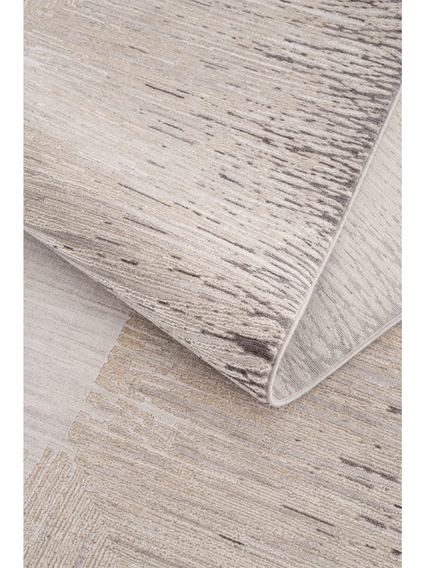 Destan Halı Passages Robot Süpürgeye Uygun Modern Desenli Kolay Temizlenebilir Salon Halısı Passages A3491E Gri Vizon