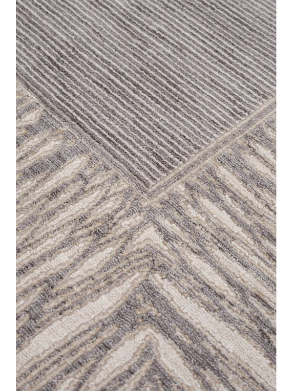 Destan Halı Passages Robot Süpürgeye Uygun Modern Desenli Kolay Temizlenebilir Salon Halısı Passages A3492E Gri Vizon