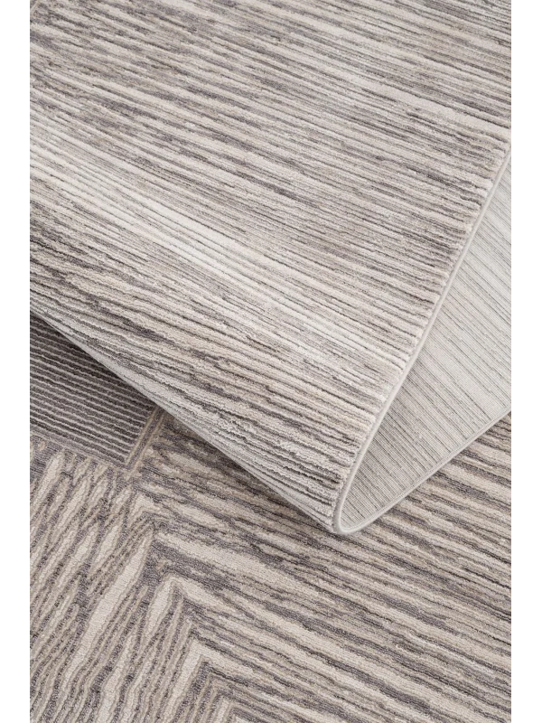 Destan Halı Passages Robot Süpürgeye Uygun Modern Desenli Kolay Temizlenebilir Salon Halısı Passages A3492E Gri Vizon