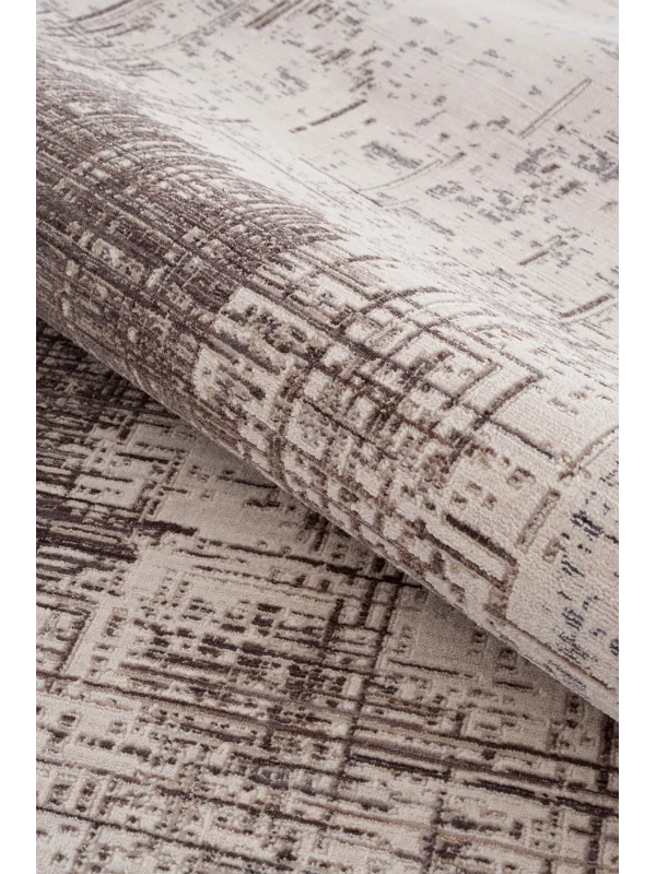 Destan Halı Passages Robot Süpürgeye Uygun Modern Desenli Kolay Temizlenebilir Salon Halısı Passages A3493D Kahve