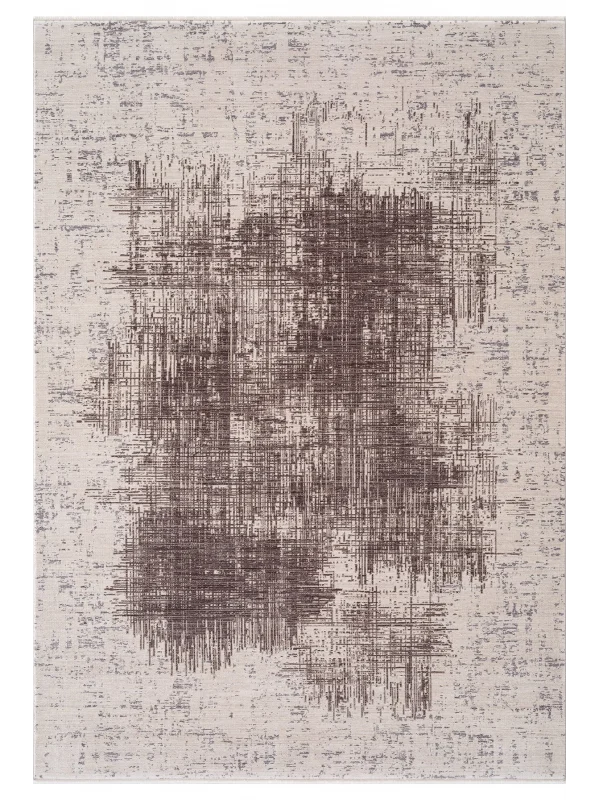 Destan Halı Passages Robot Süpürgeye Uygun Modern Desenli Kolay Temizlenebilir Salon Halısı Passages A3493D Kahve