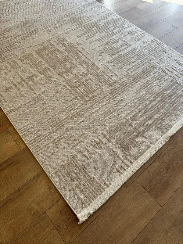 Destan Halı Gloria 5309 Bej Modern İskandinav Hav Toz Vermez Etnik Modern Makine Halısı