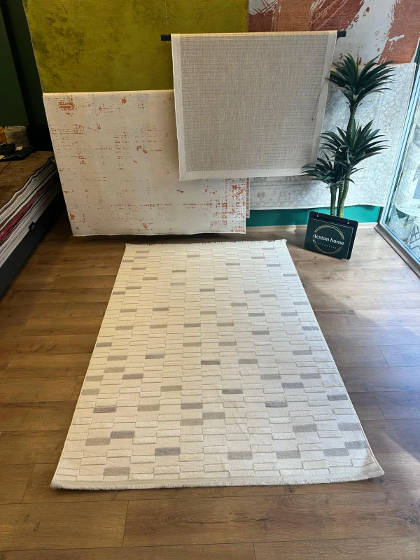 Destan Halı Gloria 5301  Modern İskandinav Hav Toz Vermez Etnik Modern Makine Halısı