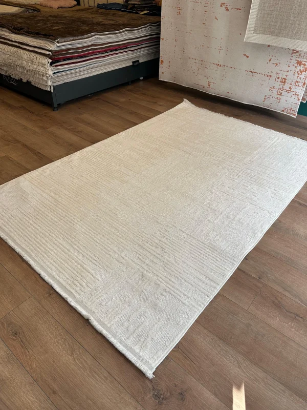 Destan Halı Gloria 5307 Krem Modern İskandinav Hav Toz Vermez Etnik Modern Makine Halısı