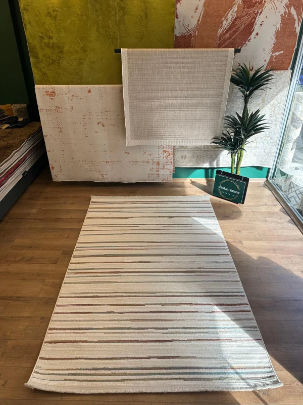 Destan Halı Gloria 5303 Modern İskandinav Hav Toz Vermez Etnik Modern Makine Halısı