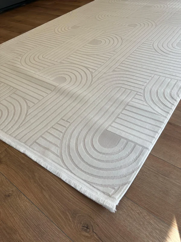 Destan Halı Play 02 Krem Modern İskandinav Hav Toz Vermez Etnik Modern Makine Halısı