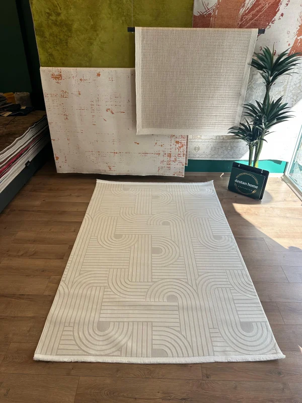 Destan Halı Play 02 Krem Modern İskandinav Hav Toz Vermez Etnik Modern Makine Halısı