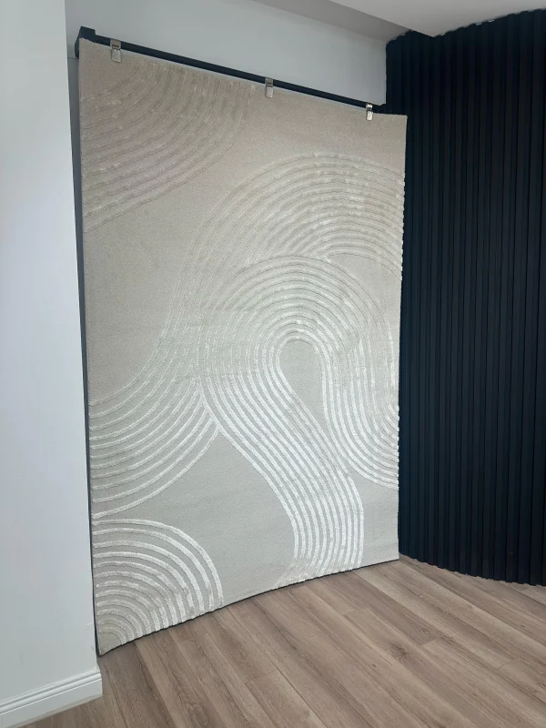 Destan Halı Pure Lines Robot Süpürgeye Uygun Modern Desenli Kolay Temizlenebilir Salon Halısı 2536B Bej