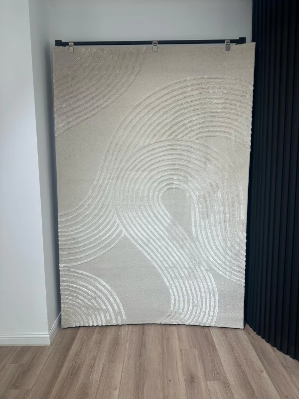 Destan Halı Pure Lines Robot Süpürgeye Uygun Modern Desenli Kolay Temizlenebilir Salon Halısı 2536B Bej