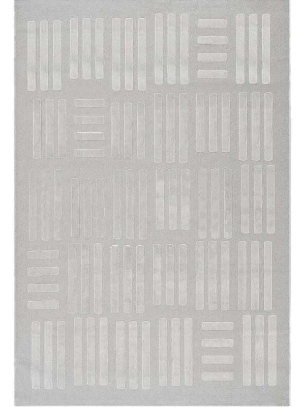 Destan Halı Pure Lines Robot Süpürgeye Uygun Modern Desenli Kolay Temizlenebilir Salon Halısı A2383A Gri