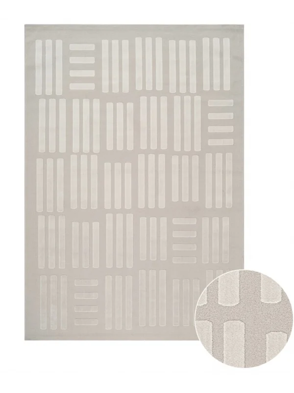 Destan Halı Pure Lines Robot Süpürgeye Uygun Modern Desenli Kolay Temizlenebilir Salon Halısı A2383B Bej