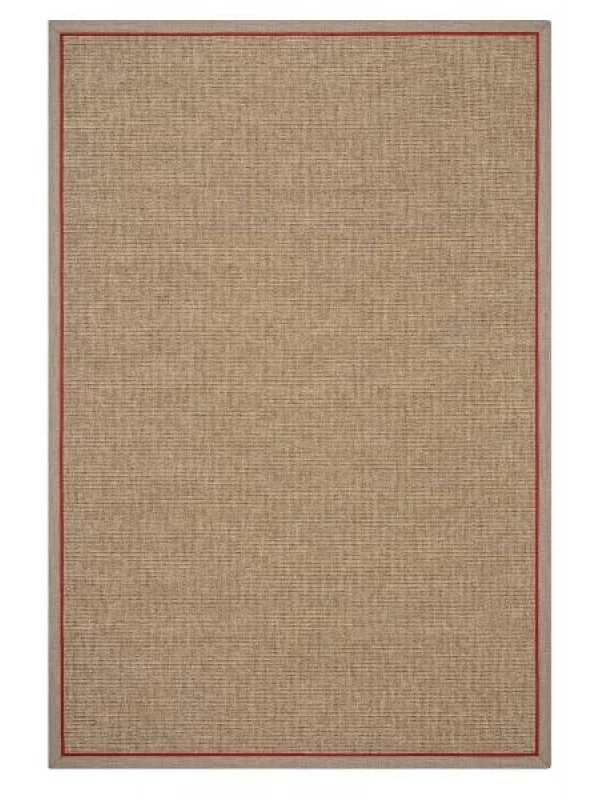 Destan Halı Signature Bordure Modern Desenli Kolay Temizlenebilir Salon Halısı B3622F NATUREL BORDÜR VİZON KIRMIZI