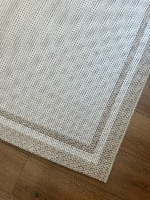 Destan Halı Sisal 03 Bordürlü Özel Ölçü Tam Çerçeveli Jüt Sisal Modern Halı