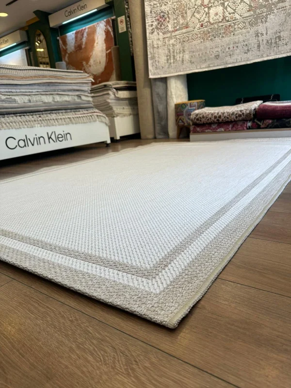 Destan Halı Sisal 03 Bordürlü Özel Ölçü Tam Çerçeveli Jüt Sisal Modern Halı