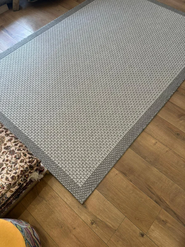 Destan Halı Sisal 06 Bordürlü Özel Ölçü Tam Çerçeveli Jüt Sisal Modern Halı