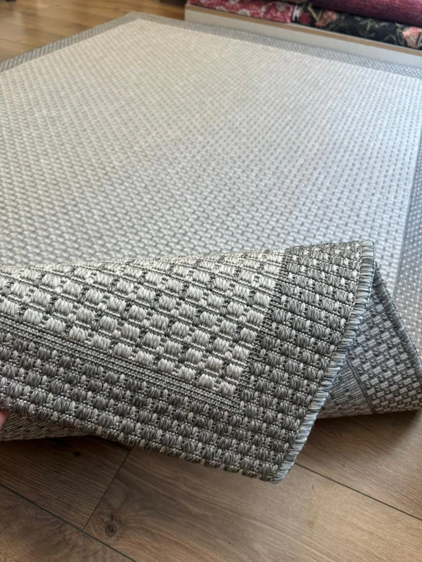 Destan Halı Sisal 06 Bordürlü Özel Ölçü Tam Çerçeveli Jüt Sisal Modern Halı