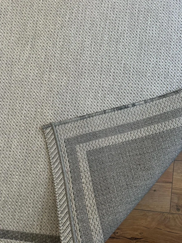 Destan Halı Sisal 02 Bordürlü Özel Ölçü Tam Çerçeveli Jüt Sisal Modern Halı