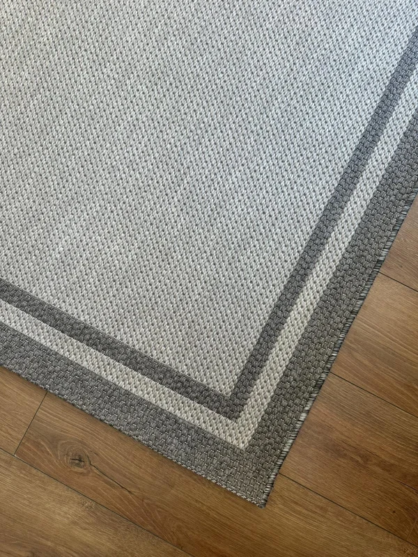 Destan Halı Sisal 02 Bordürlü Özel Ölçü Tam Çerçeveli Jüt Sisal Modern Halı