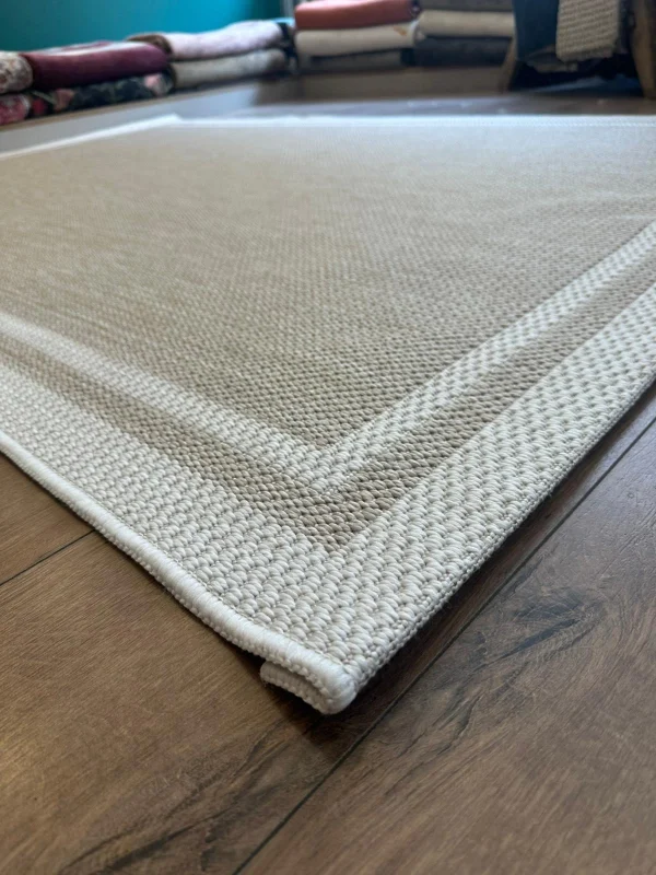 Destan Halı Sisal 01 Bordürlü Özel Ölçü Tam Çerçeveli Jüt Sisal Modern Halı