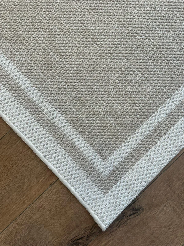 Destan Halı Sisal 01 Bordürlü Özel Ölçü Tam Çerçeveli Jüt Sisal Modern Halı