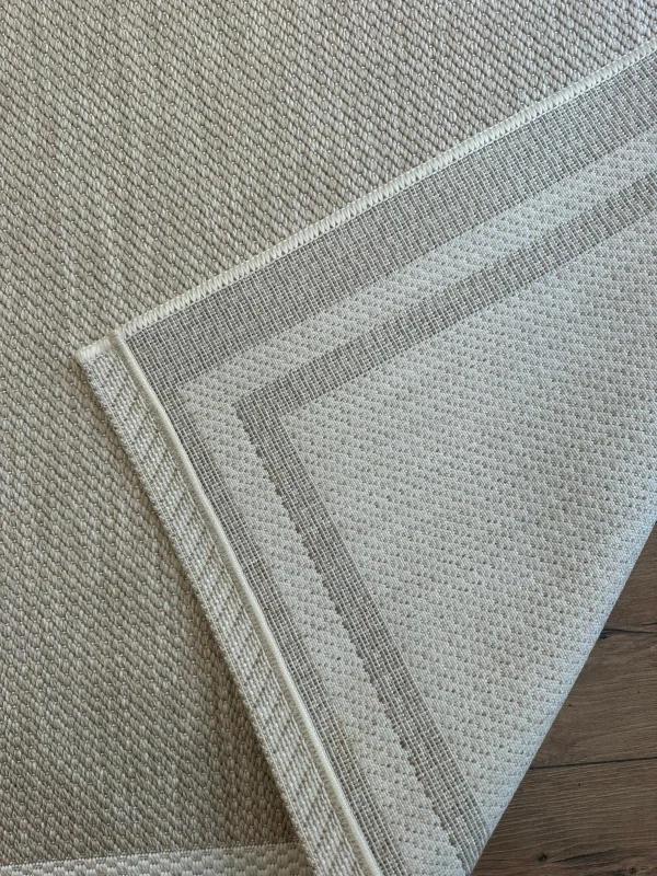 Destan Halı Sisal 01 Bordürlü Özel Ölçü Tam Çerçeveli Jüt Sisal Modern Halı