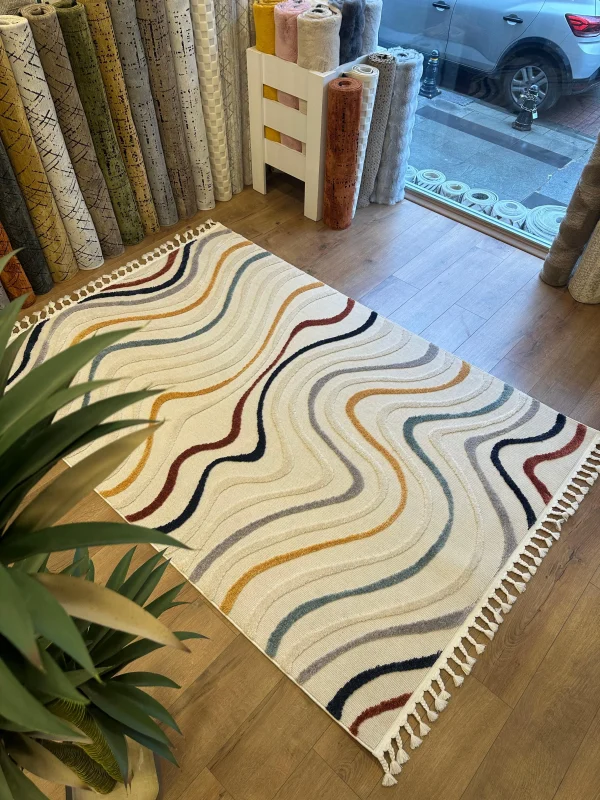 Destan Halı Sumatra 350 Master Karışık Renkli Bohem Salon-oturma Odası Halısı Iskandinav Desenli