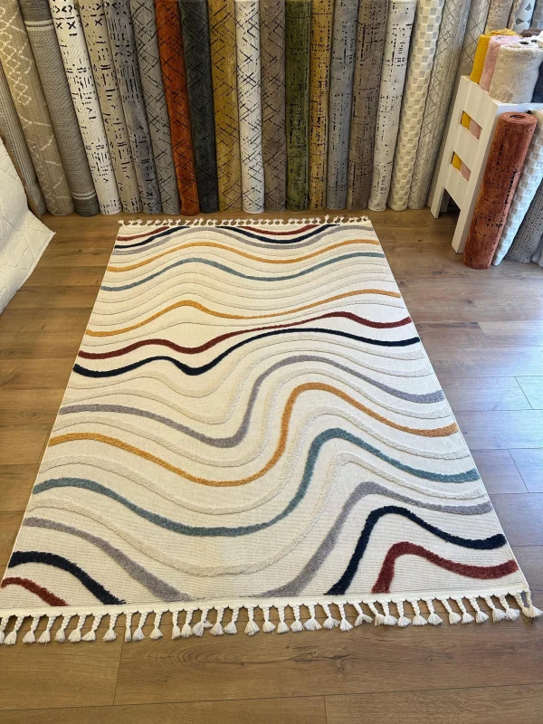 Destan Halı Sumatra 350 Master Karışık Renkli Bohem Salon-oturma Odası Halısı Iskandinav Desenli