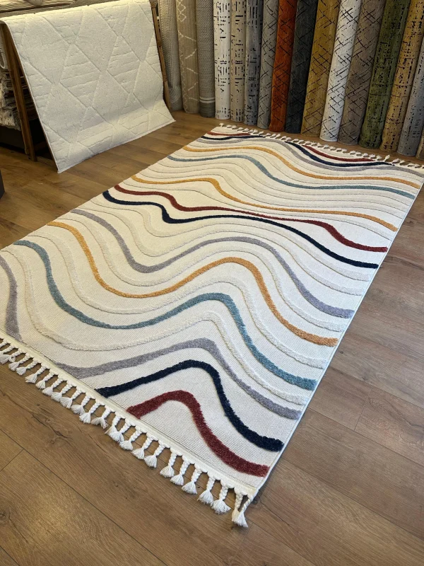 Destan Halı Sumatra 350 Master Karışık Renkli Bohem Salon-oturma Odası Halısı Iskandinav Desenli