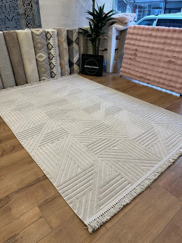 Destan Halı Tokyo 01 Modern İskandinav Hav Toz Vermez Etnik Modern Makine Halısı