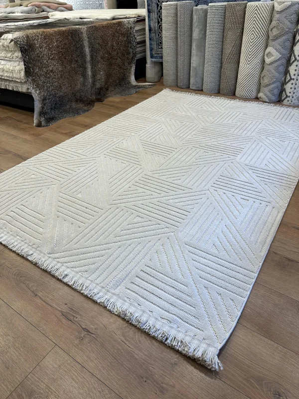 Destan Halı Tokyo 03 Bej Modern İskandinav Hav Toz Vermez Etnik Modern Makine Halısı