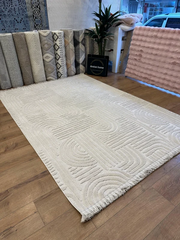 Destan Halı Tokyo Bej Modern İskandinav Hav Toz Vermez Etnik Modern Makine Halısı