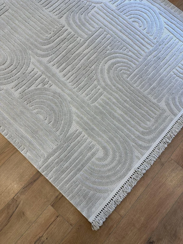 Destan Halı Tokyo Gri Modern İskandinav Hav Toz Vermez Etnik Modern Makine Halısı