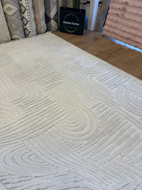 Destan Halı Tokyo Bej Modern İskandinav Hav Toz Vermez Etnik Modern Makine Halısı