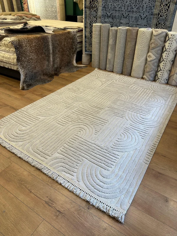 Destan Halı Tokyo Gri Modern İskandinav Hav Toz Vermez Etnik Modern Makine Halısı