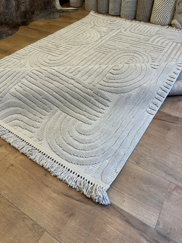 Destan Halı Tokyo Gri Modern İskandinav Hav Toz Vermez Etnik Modern Makine Halısı