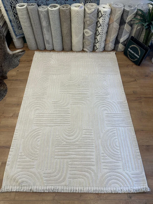 Destan Halı Tokyo Bej Modern İskandinav Hav Toz Vermez Etnik Modern Makine Halısı