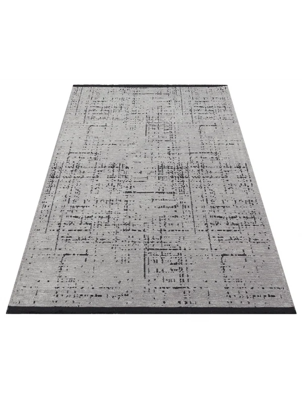 Destan Halı Ürgüp 6002 - Açık Gri Kaymaz Tabanlı Yıkanabilir Kilim