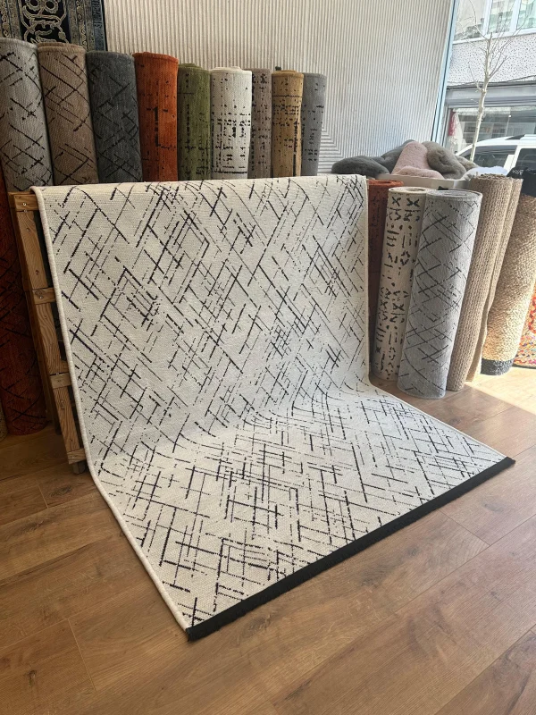 Destan Halı Ürgüp 6007 Kemik Kaymaz Tabanlı Yıkanabilir Kilim