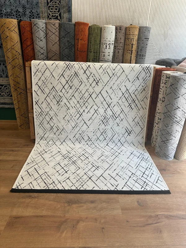 Destan Halı Ürgüp 6007 Kemik Kaymaz Tabanlı Yıkanabilir Kilim